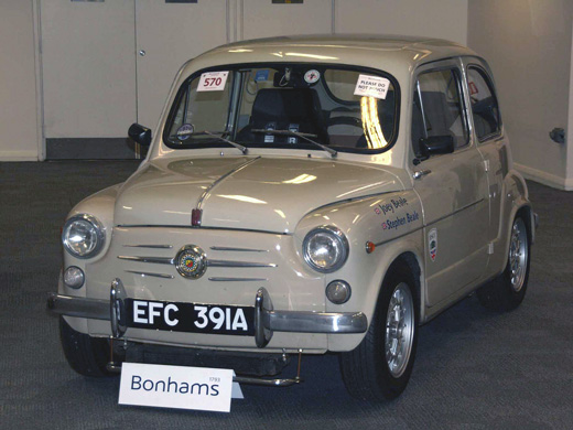Fiat 600D of 1963 in a racing version with sport front seats and racing 