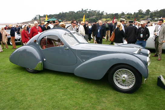 the Bugatti Atlantic wows the spectators at the Pebble Beach Concours